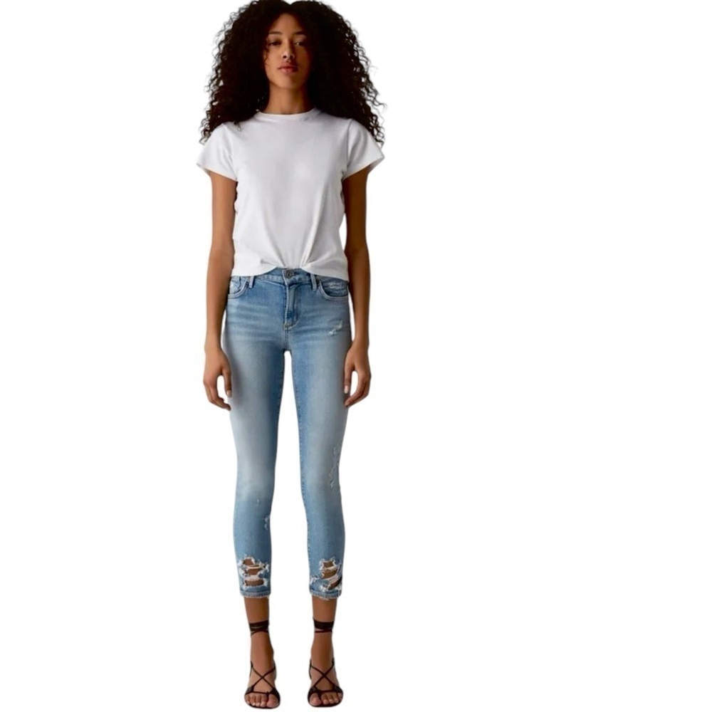 AGOLDE SOPHIE CROP DISTRESSED JEANS 26